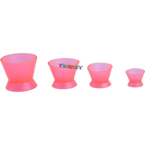 4 pcs New Eco-friendly Dental Lab Silicone Mixing Bowl Cup Silicone Mixing Bowl Cup Dental Medical Equipment Rubber Mixing Bowl