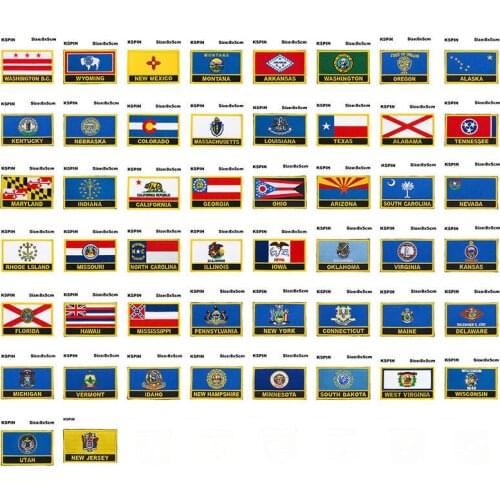 50pcs a Lot U.S.A Rectangle Shape Flag patches embroidered flag patches national flag patches for clothing DIY Decoration