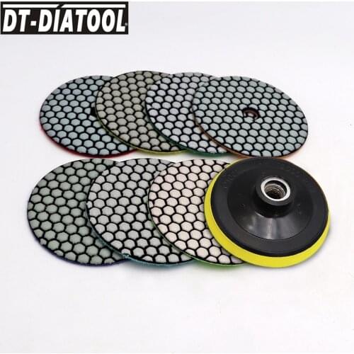 8pcs/pk Diamond Flexible Polishing Pads For Granite Marble Stones Dry Resin Bond Sanding Disc Grinding Pads Dia 4"/100mm