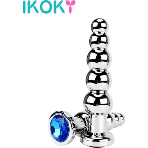 IKOKY Butt Plug Heavy Anus Beads Sex Toys for Men and Women Gay Stainless Steel Prostate Massage Metal Anal Plugs