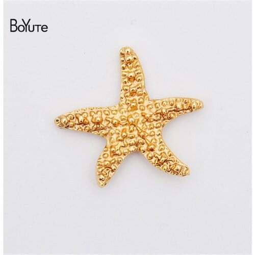 BoYuTe (50 Pieces/Lot) Metal Alloy 18MM Small Starfish Materials Vintage Style Diy Hand Made Jewelry Accessories Wholesale