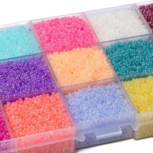 15g 2mm Candy Cream Color Czech Glass Seed Beads Round Hole Bead For Kids Handmade Jewelry Making Bracelet Accessories Wholesale