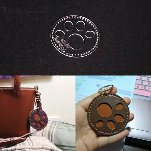 Chzimade Cartoon Cat Claw Acrylic Key Chain Stencil Leather Template DIY Handmade Leather Crafts Tools