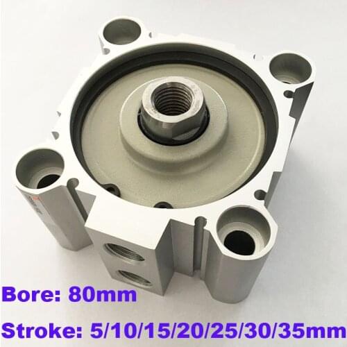 Smc type cylinder CQ2B/CDQ2B with magnet bore 80mm stroke 5/10/15/20/25/30/35mm Double Acting compressed air cylinder price