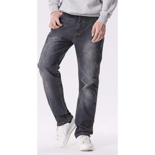 Mens Jeans Lined Stretch Denim Warm Black Jeans For Men Designer Fit Brand Trousers Pants Jeans
