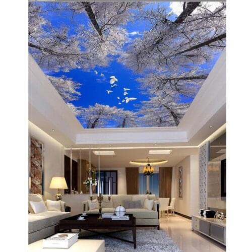 Photo wallpaper blue sky forest living room bedroom ceiling Landscape wallpaper murals ceilings 3d mural paintings