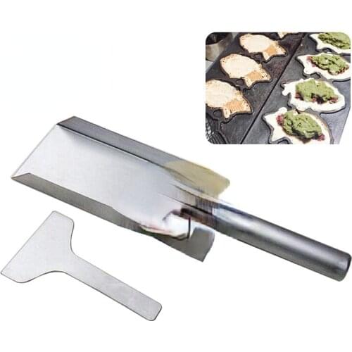 Stainless Steel Taiyaki Stuffing Tool Fish Shape Waffle Cone Baking Tool Waffle Cake Filling Shovel Tayaki Scraping Tools