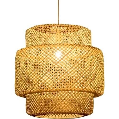 Chinese Bamboo weaving bamboo/Rattan Weaving Pendant light E27 lamps lanterns living room hotel restaurant aisle Pendant Lamp