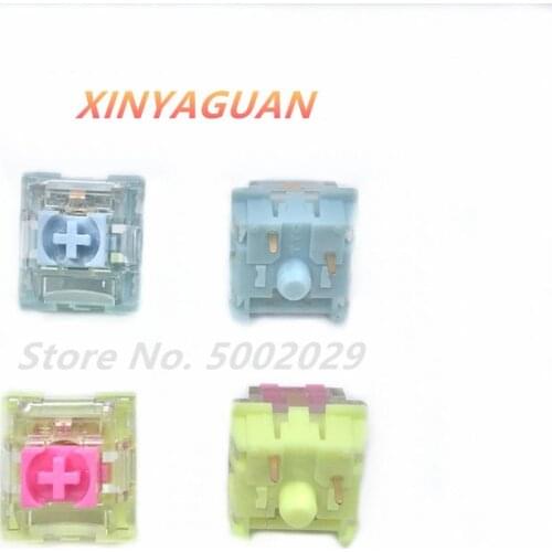 TTC Blue White/Gold Pink Keyswitch 3Pin Compatible for various Plug in SMD RGB lights MX mechanical keyboard axis button switch