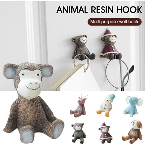 Storage Hook Resin Plug Hook Hook Storage Rack Creative Cute Strong Hook Hook Glue Bracket Key Hook Wall Multi-Purpose Hook