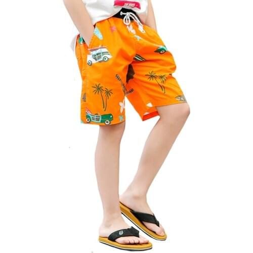 7-15Yrs Boys Shorts Summer Teenage Big Boys Swimming Shorts Boys Beach Shorts Childrens Swimsuit Clothing Cartoon Car Shorts