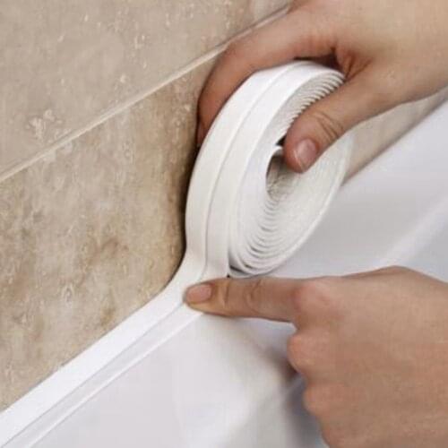 New Sealing Strip Bathroom Shower Sink Bath Caulk Tape White PVC Self Adhesive Waterproof Wall Tape for Bathroom Kitchen