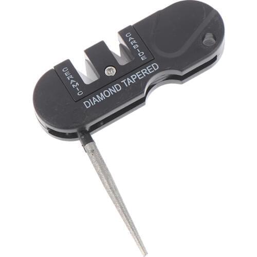 Portable Tungsten Ceramic Carbide Knife Whetstone Sharpener Sharpen Fish Hook Pocket Diamond Tool Camp Hike Outdoor