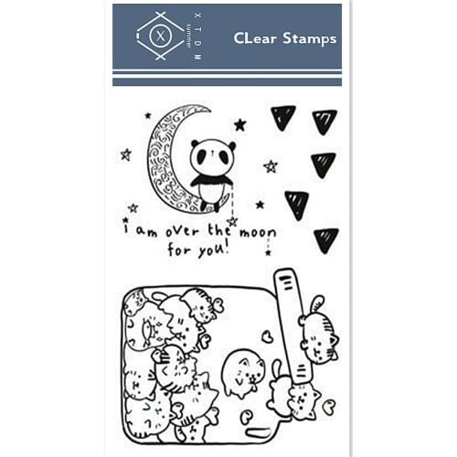 11*16cm Cat drift bottle Transparent Silicone Rubber Clear Stamps cartoon Scrapbooking/DIY Easter Childrens toys album