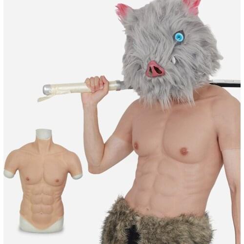 Realistic fake Silicone muscle suit Belly Macho male false Simulation Muscle Man chest for cosplay Halloween bodysuit