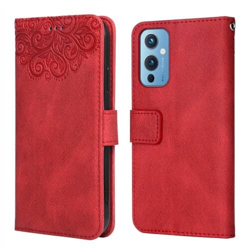 Flower Case Luxury Leather Case for OnePlus 9 Flower Wallet Flip Phone Case for OnePlus9 1+9 Case Card Slot Funda