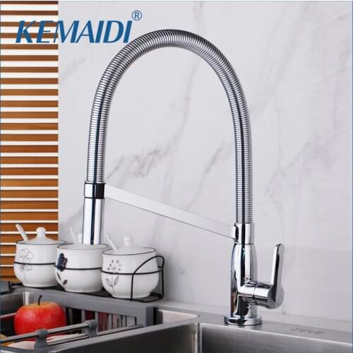 KEMAIDI Solid Brass Kitchen Faucets Kitchen Spring Mixer Faucet Kitchen Pull Down Sink Tap Deck Mounted Two Functions