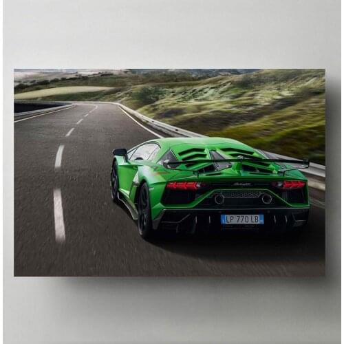 Supercar Posters Aventador S lp740 Green Car Vehicle Wall Art Prints Canvas Paintings for Home Living Room Decor