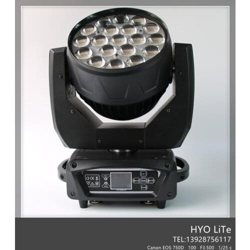 LED Beam+Wash 19x15W RGBW Zoom DMX 512 Stage Effect Lighting For Wedding Decoration Birthday Party Club DJ Stage LED Dance Floor