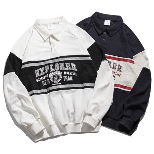 College Loose Couples All-match Polo Collar Mens 2020 New Autumn Ins Fashion Hong Kong Style