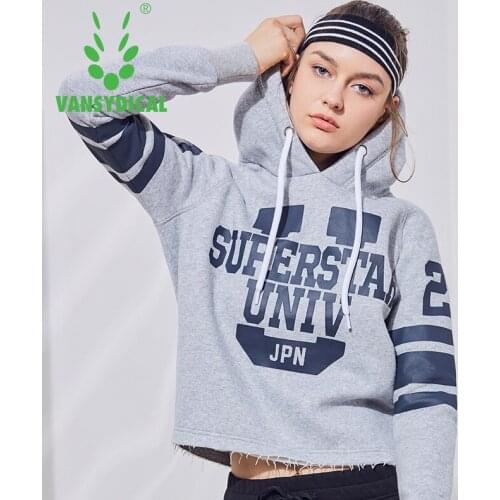 Vansydical Sports Hoodies Womens Gym Running Yoga Tops Fitness Pullovers Autumn Winter Warm Outdoor Workout Outwear