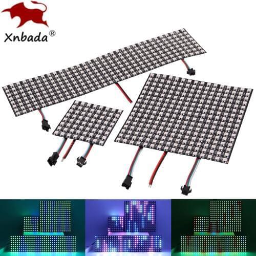 WS2812B LED Panel Screen WS2812 8*8 16*16 8*32 Pixels Digital Flexible Led Programmed Individually Addressable Full Color DC5V