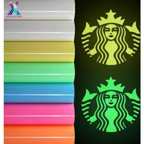 XFX HTV Free Shipping 25x30.5cm Luminous Glow In Dark Heat Transfer Vinyl Noctilucent Heat Press Machine Tshirt Iron on HTV