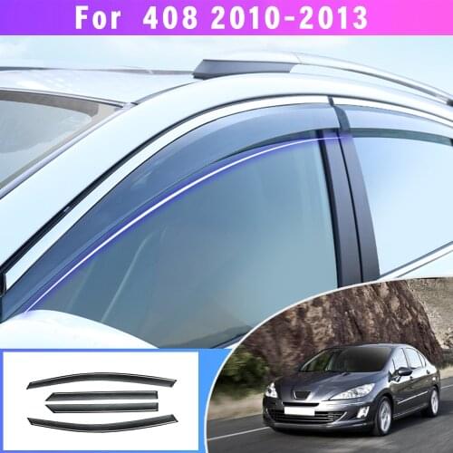 Window Weather Shield Deflector Guard For Peugeot 408 2010-2013 Car Styling Auto Accessories Sun Rain Visor Awnings