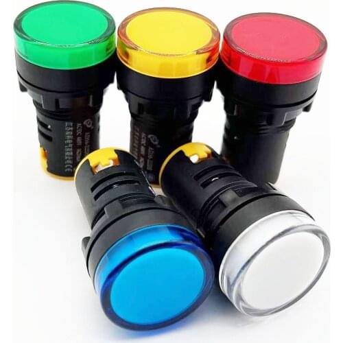 1pc 450V 480V 550V 600V Panel Mount Hole Size 22mm LED High Light Power Indicator Pilot Signal Light Lamp for Special Voltage