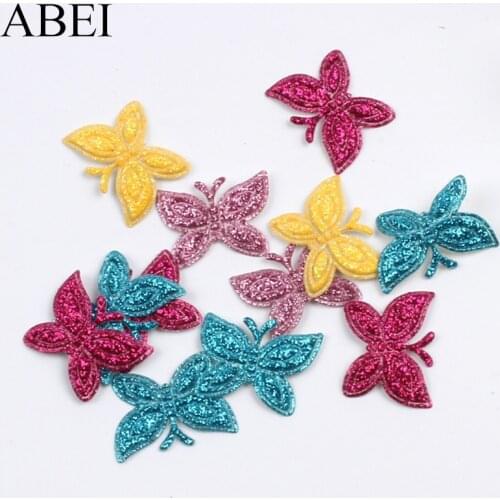 100pcs Mix Colors Cartoon Glitter Butterfly Stickers For Handmade Scrapbooking Cards Making Material Wedding Party Decoration