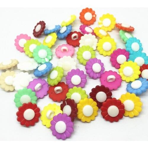1000pcs/lot Mixed 15mm Plastic Sunflower Buttons DIY Crafts Fit Sewing Or Scrapbooking