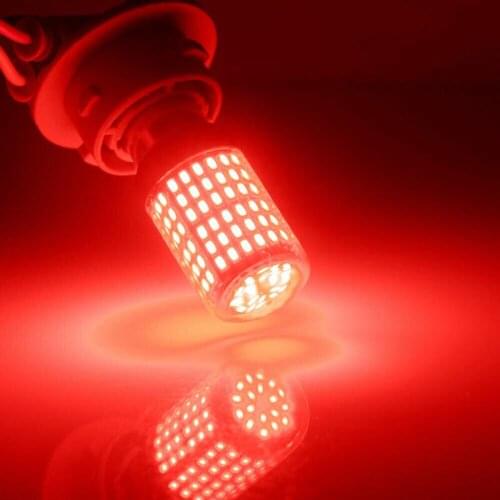 2pcs Car P21W BAY15D 1157 LED Canbus Light 12V Reversing Light 3014 144SMD Stop Brake Lamp Auto Turn Signal Bulb Red