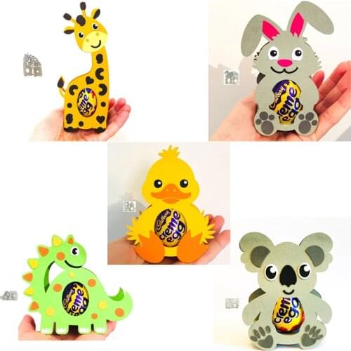 2021 New Animal Easter Egg Box Metal Cutting Dies Set Embossing Stencil Templates Mold Paper DIY Art Craft Scrapbook Book Card