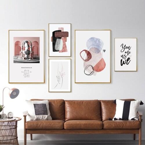 Abstract Shape Girl Love Quotes Nordic Posters And Prints Modern Wall Art Canvas Painting Wall Pictures For Living Room Decor