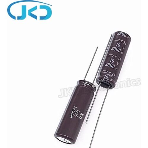 5pcs/Lot 3300uF 10V Japan NCC KZE Series 10*30mm Low ESR Long Life 10V3300uF Aluminum Electrolytic Capacitor