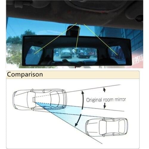 Car Rearview Anti-glare Mirror Wide-angle Big View Universal Auto Rear View Mirro Surface Blue Curved Mirror Auto Accessories