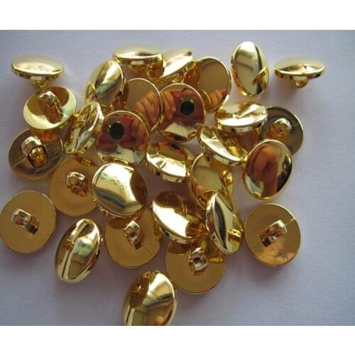 Free shipping 18mm shank button sewing diy shank button blouse plastic plating gold fashion button gold color 100pcs