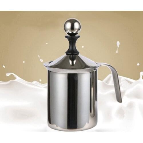 Stainless Steel Kettle Double-deck Pot Filter Coffee Pot Filtration Cup Push Foamer Coffee Ware Manual Set Cafe Tools 1psc/400ml