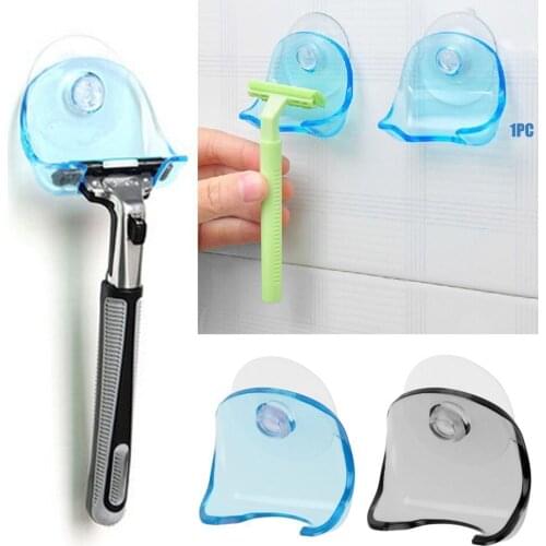 1Pc Household Plastic Super Suction Cup Razor Rack Bathroom Razor Holder Suction Cup For Shaver Storage