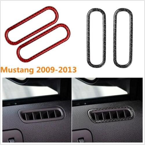 For Ford Mustang 2009-2013 Car Interior Decoration Carbon Fiber Car Door Air Conditioner Outlet Vent Auto Stickers Cover Trim