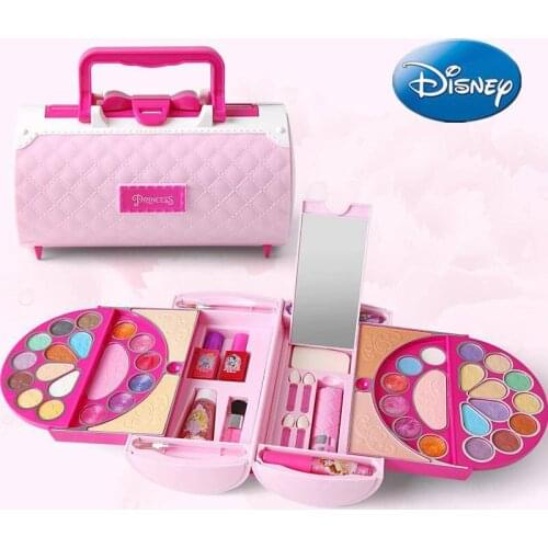 High-End Disney Princess Frozen Makeup Little Girls Snow White Safety Non-Toxic Lipstick Suitcase Set Cosmetic Makeup Girl Toys