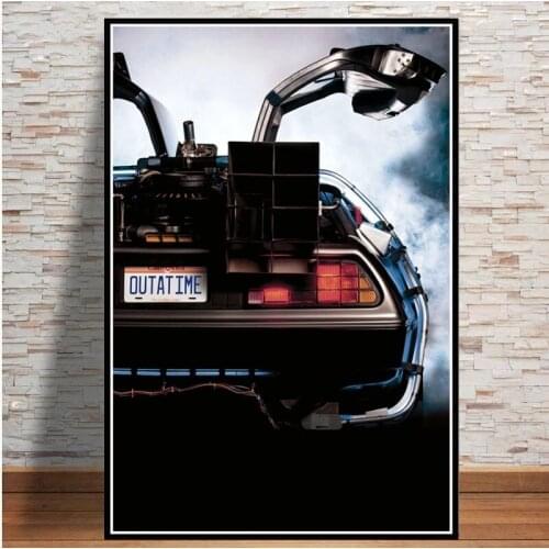 Nordic Canvas Painting Back To The Future Movie Classic Cool Car Poster Print Wall Art Picture Modern Home Decor Bedroom Cinema