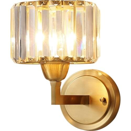 Hotel led mirror wall sconce Crystal Wall Lamp Luxury Living Room decoration Wall Lamp Bedroom crystal Bar lighting led Arandela