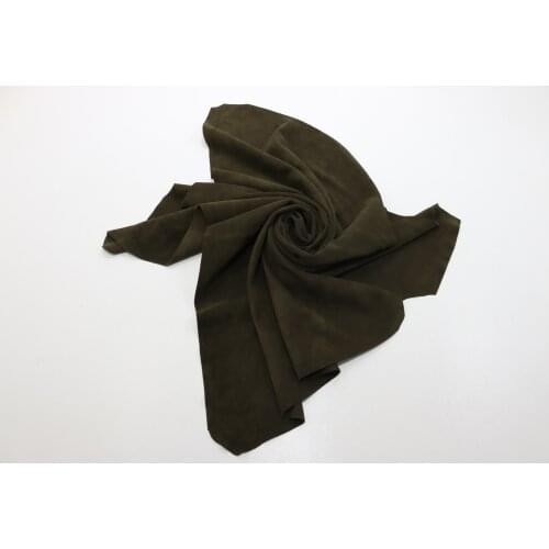 Real Cow Skin Suede Green 1.7 Mm Tanned Leather Ready Made Pieces Craft Products Wallet Bag Clothes Shoe Design Making