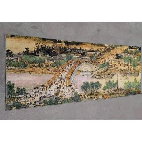 160x60cm/ Chinese silk embroidery painting - Ancient Chinese Market
