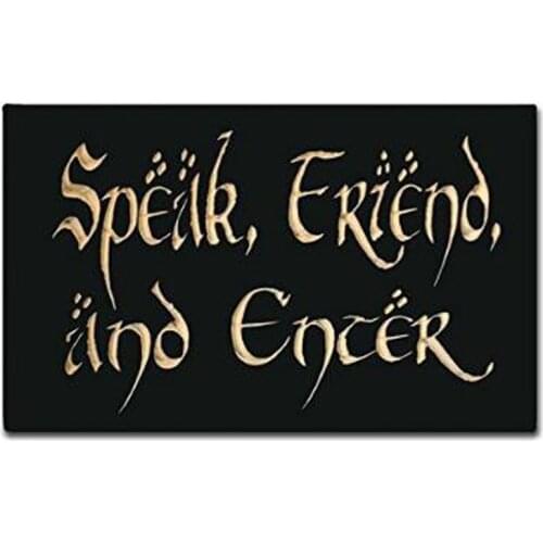 Speak Friend And Enter Doormat Non-Slip Machine Washable Outdoor Indoor Entrance Doormat Bathroom Kitchen Decor Rug Mat