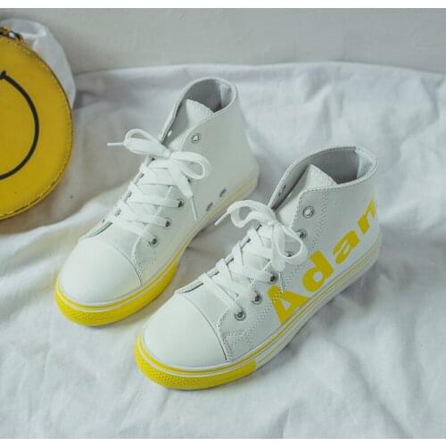 Best Selling Shoes Ladies Canvas Shoes Womens Fashion Casual Breathable Shoes Color Women High-top Sneakers W31-38