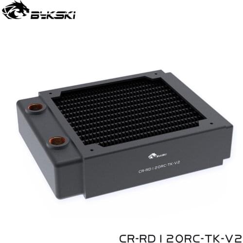 Bykski 120mm Copper Radiator Standard Water Cooling Radiators Compatible PC12cm Fan about 40mm Thick,CR-RD120RC-TK-V2