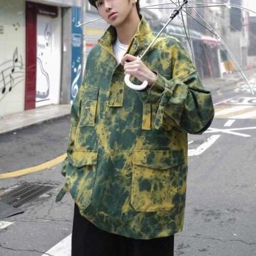 Mens Jacket Harajuku Windbreaker Bomber Jackets Camouflage Loose Coat Japanese style Casual new arrival tang suit men clothing