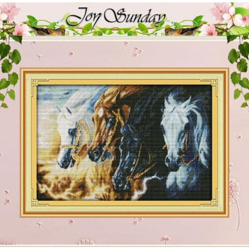 Galloping steed (2) Counted Cross Stitch Horse Cross Stitch Sets 11CT Printed 14CT Cross-Stitch Kits Embroidery Needlework
